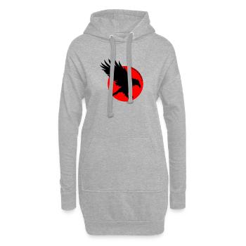 Magischer Rabe - Hoodie-Kleid - Grau meliert - Vorne