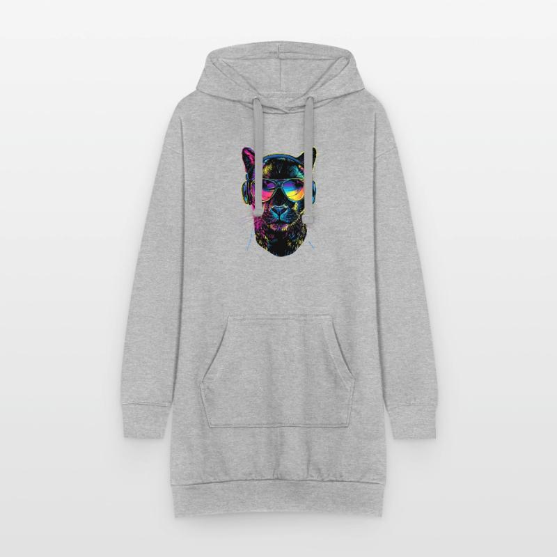 Panther Leopard Raubkatze Süße Großkatze Panter Hoodie-Kleid