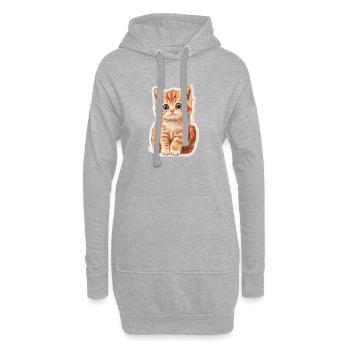 Süsse Katze Kätzchen - Hoodie-Kleid - Grau meliert - Vorne