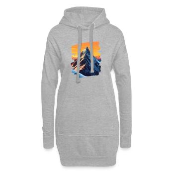 Berge Klettern Kletterer Wandern - Hoodie-Kleid - Grau meliert - Vorne