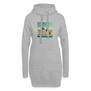 Rétro Malte La Valette Port Ville Sunbeams - Sweat-shirt à capuche long Femme - gris chiné - Devant