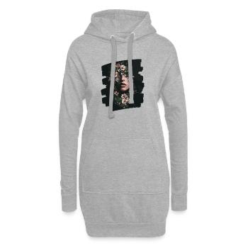 Femme Tête Fleurs Journée Internationale de la Femme Abstrait Créatif - Sweat-shirt à capuche long Femme - gris chiné - Devant