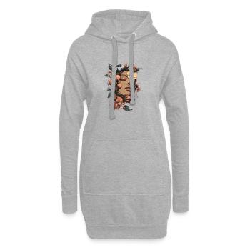 Frauenkopf Blumen Weltfrauentag Kreativ Abstrakte - Hoodie-Kleid - Grau meliert - Vorne
