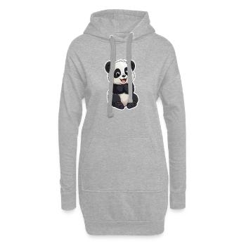 Ours panda mignon - Sweat-shirt à capuche long Femme - gris chiné - Devant