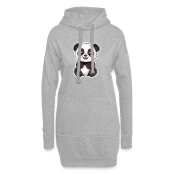 Ours panda mignon – Cadeau pour les enfants - Sweat-shirt à capuche long Femme - gris chiné - Devant