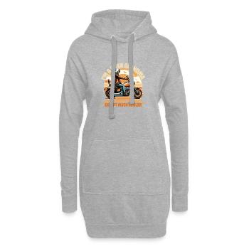 Oma Biker Ride Neuheit Design - Hoodie-Kleid - Grau meliert - Vorne