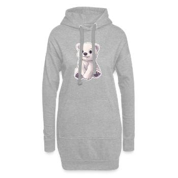 Illustration d’ours polaire – Motif d’animal arctique - Sweat-shirt à capuche long Femme - gris chiné - Devant