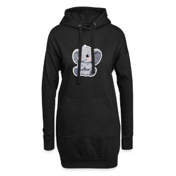 Süßer Elefant – Geschenkidee für Tierfreunde - Hoodie-Kleid - Schwarz - Vorne
