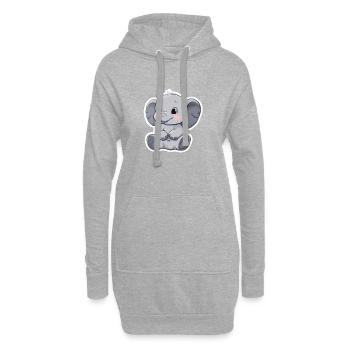 Éléphant mignon – idée cadeau pour les amoureux des animaux - Sweat-shirt à capuche long Femme - gris chiné - Devant