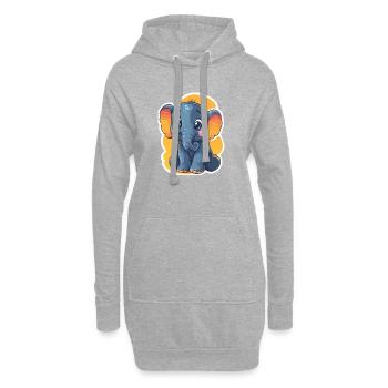 Elefant - Hoodie-Kleid - Grau meliert - Vorne