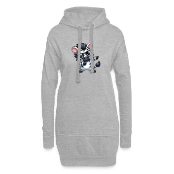 Cooles Zebra Dabbing Cartoon Brille Nerd Safari - Hoodie-Kleid - Grau meliert - Vorne