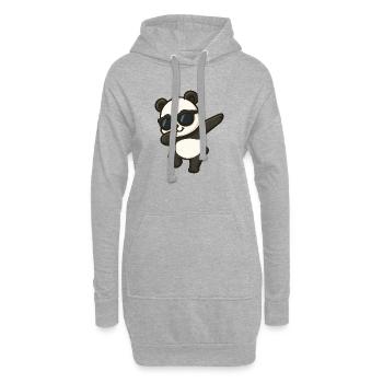 Cooler Panda Sonnenbrille Tanzen Dab Cartoon Kids - Hoodie-Kleid - Grau meliert - Vorne
