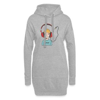 Deaf & Happy - Hoodie-Kleid - Grau meliert - Vorne