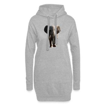 Elefant Rüssel Afrika Safari Wildnis Elefanten - Hoodie-Kleid - Grau meliert - Vorne