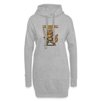 Mittelalter Katze - Hoodie-Kleid - Grau meliert - Vorne
