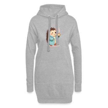 Hedgehog Mit Kaffee Pullover Design - Hoodie-Kleid - Grau meliert - Vorne