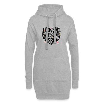 Awesome Husband Love Shirt - Retro süße Cartoon St - Hoodie-Kleid - Grau meliert - Vorne