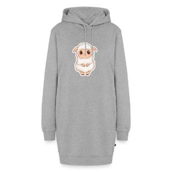 Mouton - Sweat-shirt à capuche long Femme - gris chiné - Devant