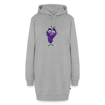 Fröhliche Trauben Cartoon Illustration - Hoodie-Kleid - Grau meliert - Vorne