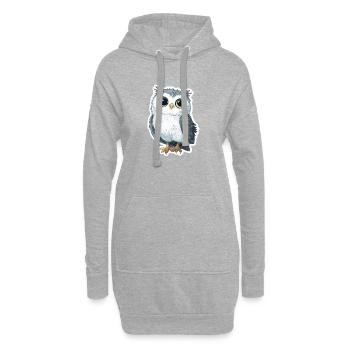 Hibou - Sweat-shirt à capuche long Femme - gris chiné - Devant