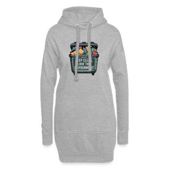 Conception de manchon de gestion des déchets respectueux de l'environnement - Sweat-shirt à capuche long Femme - gris chiné - Devant