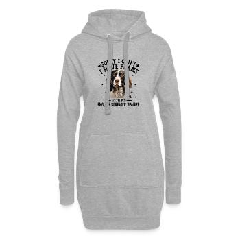 Elegantes Springer Spaniel Portrait Design - Hoodie-Kleid - Grau meliert - Vorne