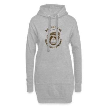 Les mauvais choix font les bonnes histoires Rétro Singe Animal - Sweat-shirt à capuche long Femme - gris chiné - Devant