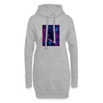 Cyberpunk Bigfoot Kryptid Tech Sasquatch Yeti - Hoodie-Kleid - Grau meliert - Vorne