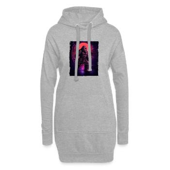 Samurai Bigfoot Kryptid Sasquatch Yeti Jäger - Hoodie-Kleid - Grau meliert - Vorne