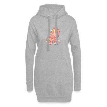 Entspanntes Schwein in Spa-Umgebung, Liebe Schweine - Hoodie-Kleid - Grau meliert - Vorne