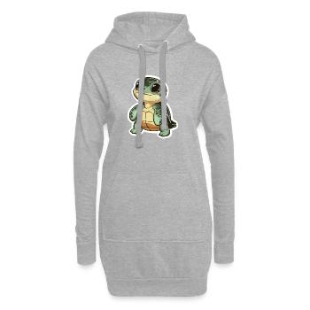 Tortue - Sweat-shirt à capuche long Femme - gris chiné - Devant