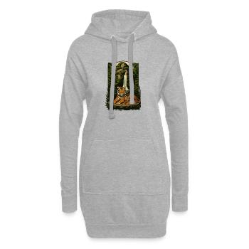 Famille de tigres dans la sérénité de la jungle, bébé tigre Tropica - Sweat-shirt à capuche long Femme - gris chiné - Devant
