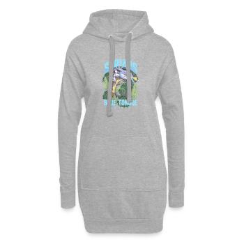 Ernsthaft über Blauzungenskinke Reptilienhalter - Hoodie-Kleid - Grau meliert - Vorne