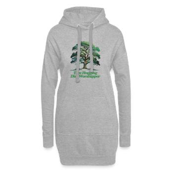 Baumumarmender Dreckflüsterer T-Shirt Design - Hoodie-Kleid - Grau meliert - Vorne