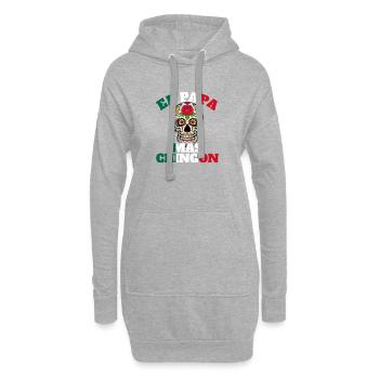 El Papa Mas Chingon - Sweat-shirt à capuche long Femme - gris chiné - Devant
