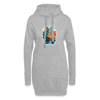 Palmier - Sweat-shirt à capuche long Femme - gris chiné - Devant