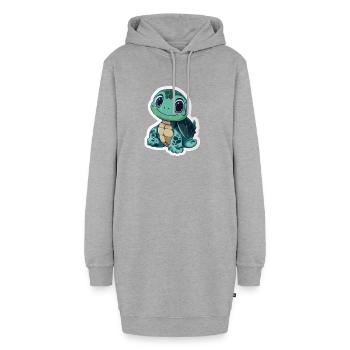 Tortue - Sweat-shirt à capuche long Femme - gris chiné - Devant