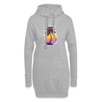 Palmier - Sweat-shirt à capuche long Femme - gris chiné - Devant