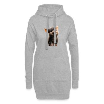 Schwein Hausschwein Sau Schweine Liebe Schweinchen - Hoodie-Kleid - Grau meliert - Vorne
