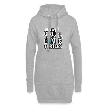 Just a girl who loves turtles - Hoodie-Kleid - Grau meliert - Vorne