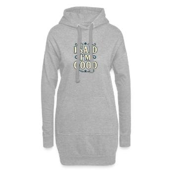Typographie rétro humoristique - Sweat-shirt à capuche long Femme - gris chiné - Devant