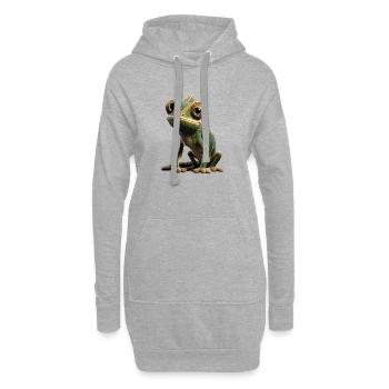 Caméléon Lézard Reptile Caméléon Iguane Lézard - Sweat-shirt à capuche long Femme - gris chiné - Devant
