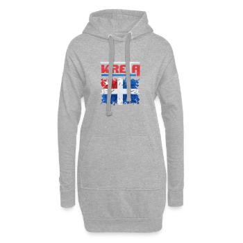 Kreatives Puzzle-Design mit Norwegischer Flagge - Hoodie-Kleid - Grau meliert - Vorne