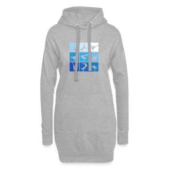 Break Dance Poses 80s 90s Style Hip Hop Hommage - Sweat-shirt à capuche long Femme - gris chiné - Devant