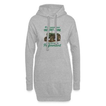Das Geschenk des Bauern | Humor Antiker Traktor - Hoodie-Kleid - Grau meliert - Vorne