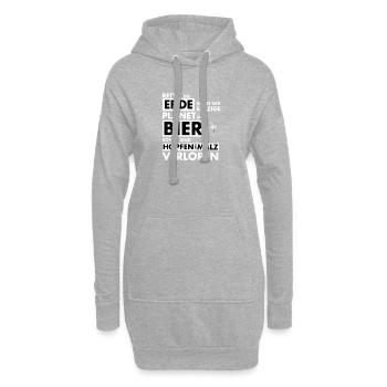 Rette die Erde Einziger Planet mit Bier - Hoodie-Kleid - Grau meliert - Vorne
