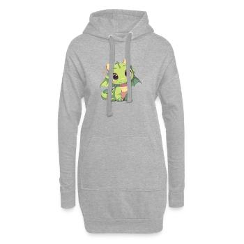 Drachen Drache - Hoodie-Kleid - Grau meliert - Vorne