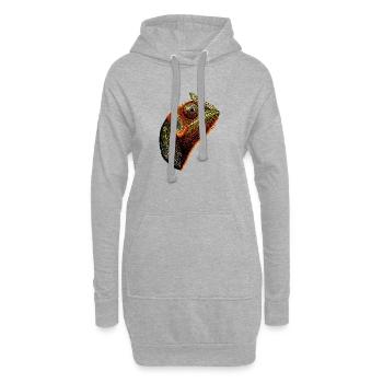 Caméléon Lézard Reptile Caméléon Iguane Lézard - Sweat-shirt à capuche long Femme - gris chiné - Devant