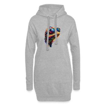 Caméléon Lézard Reptile Caméléon Iguane Lézard - Sweat-shirt à capuche long Femme - gris chiné - Devant