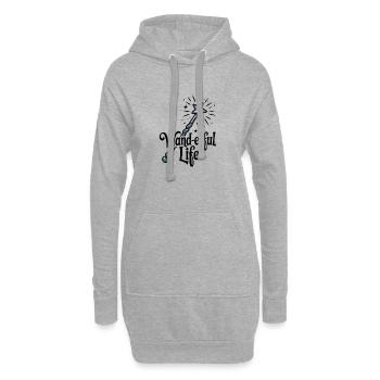 La vie de baguette - Sweat-shirt à capuche long Femme - gris chiné - Devant